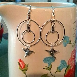Silver Plated Hummingbird Earrings